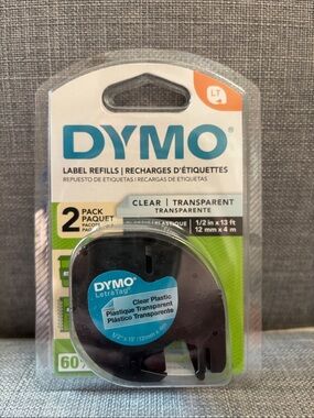 Dymo Clear/Green Label Refills - Transparent Plastic (2 Pack)